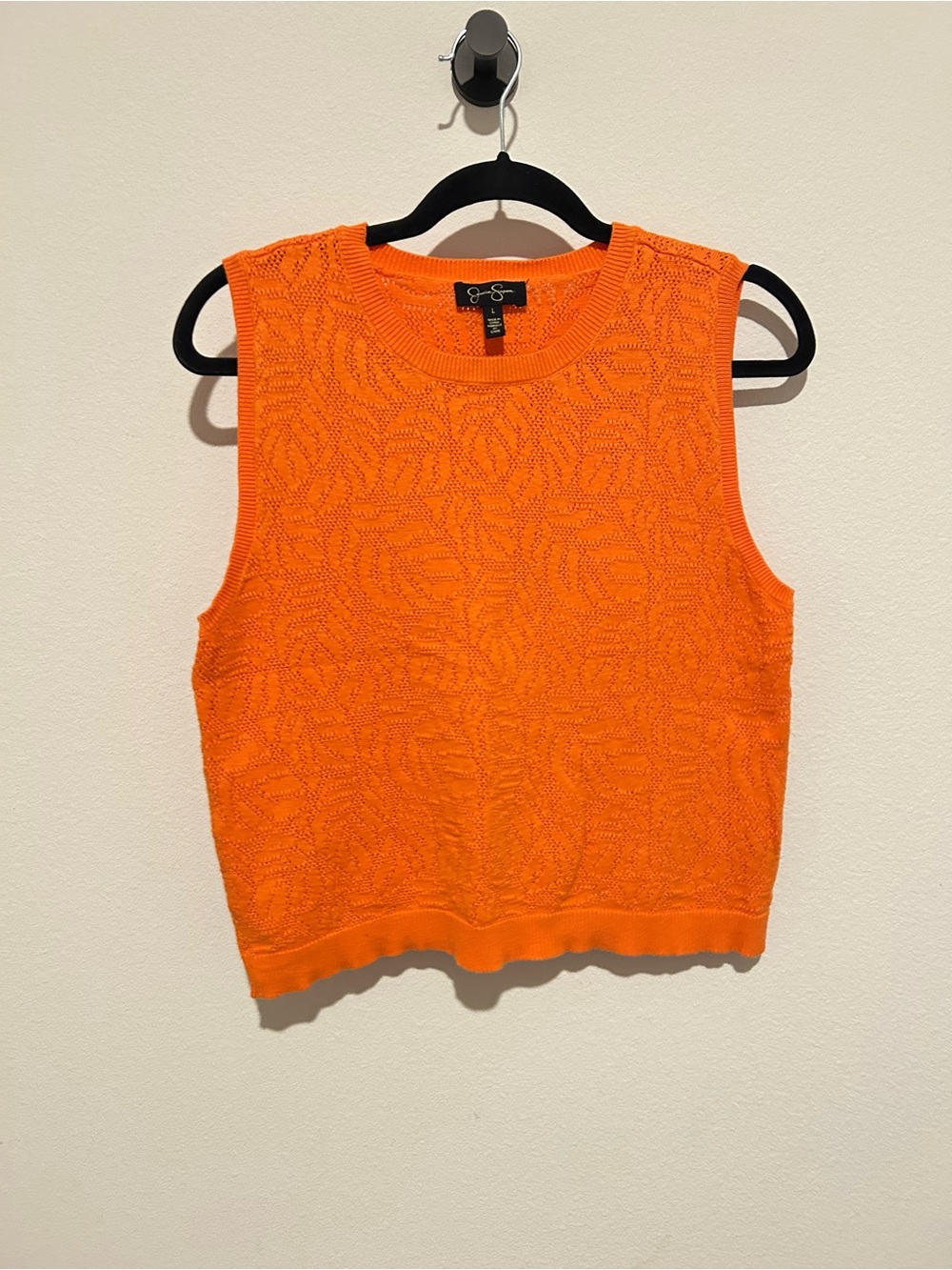Jessica Simpson Orange Textured Knit Sleeveless Top